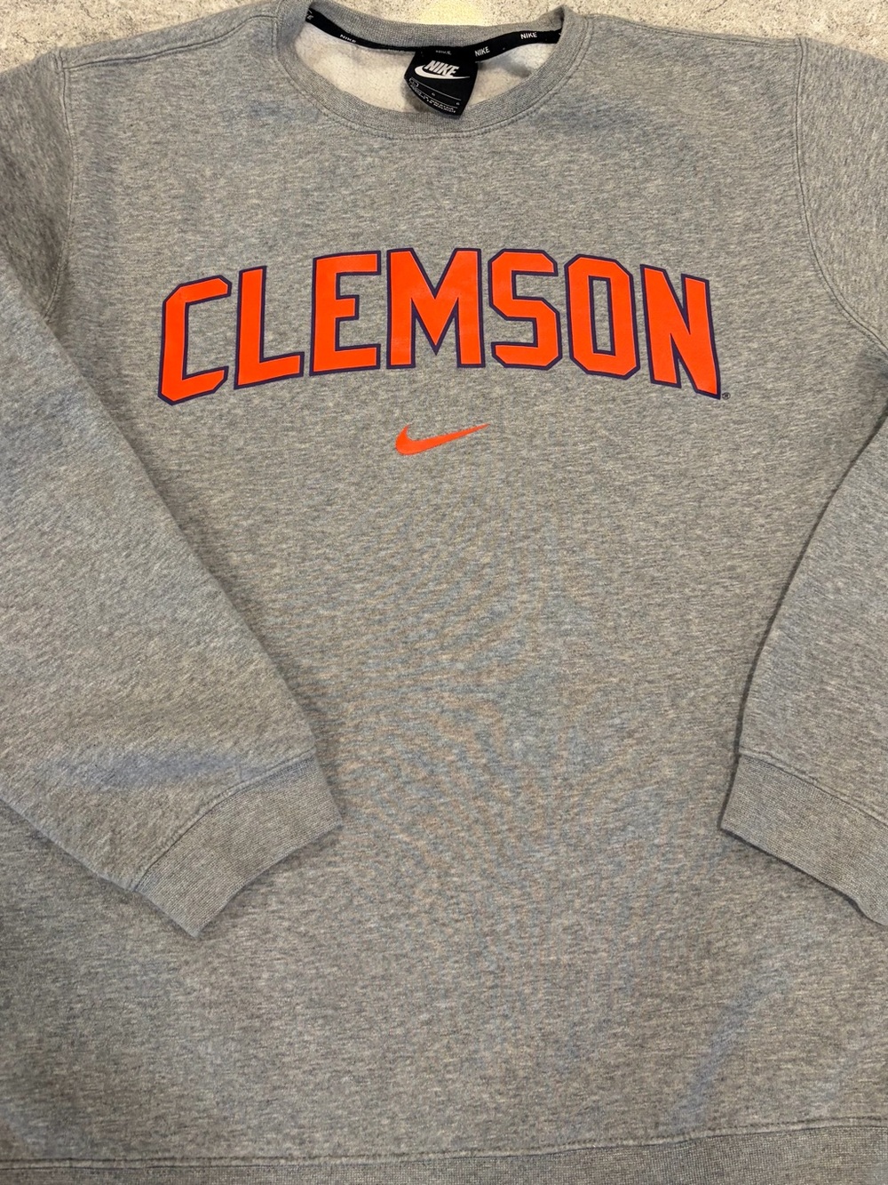 Clemson Tigers Nike Gray Crewneck Sweatshirt-Large - Picture 2 of 6